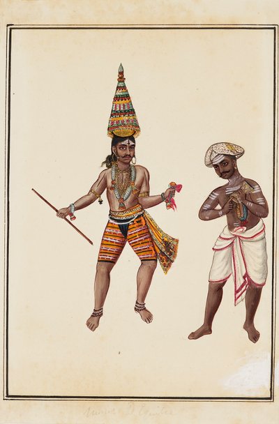 Par de bailarines de templo masculinos, 1820-1825 de Unbekannt