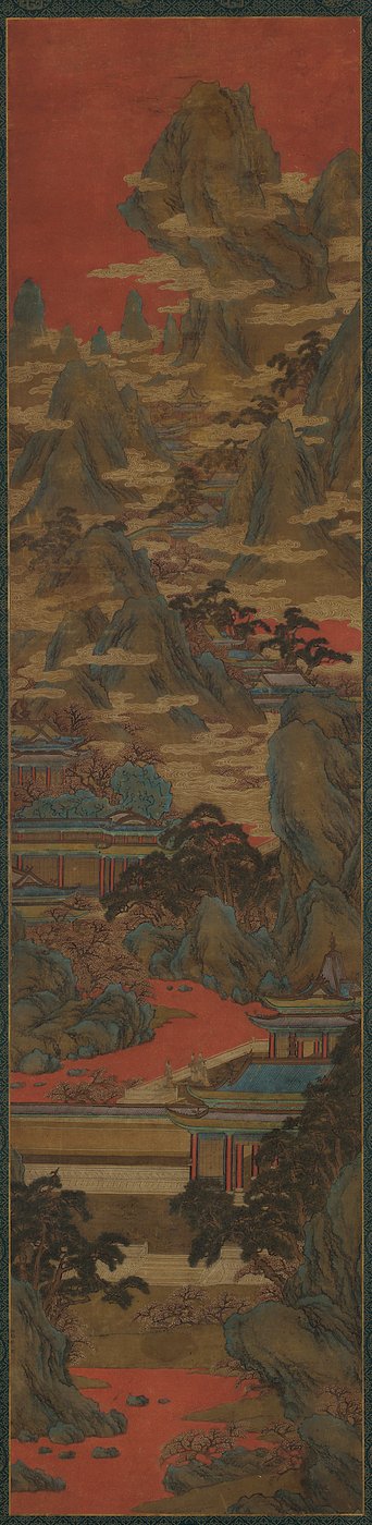 Damas del Palacio Observando el Atardecer, dinastía Ming, siglos XVI-XVII de Unbekannt