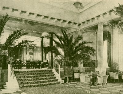 Palm Court y Lounge en el Majestic, c. 1930 de Unbekannt