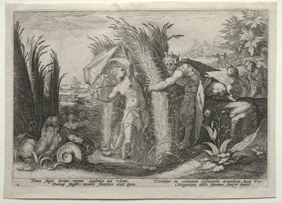 Pan persiguiendo a Siringa, c. 1589 de Unbekannt
