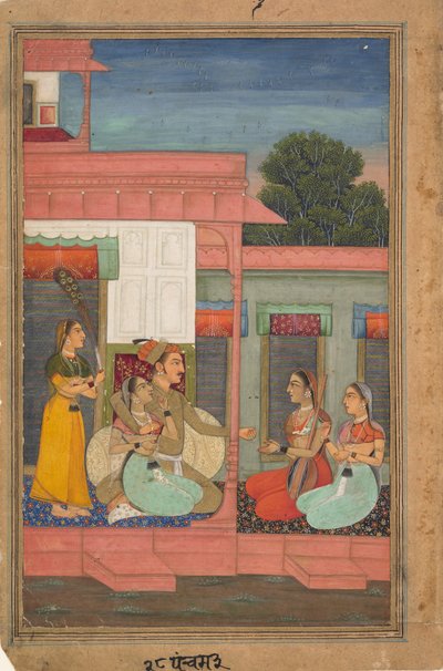 Panchama Ragini: Página de una Serie Ragamala (Guirnalda de Modos Musicales), ca. 1640 de Unbekannt
