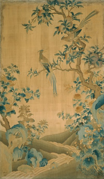 Panel de tela de mobiliario, China, dinastía Qing, 1644-1911, 1750-1800 de Unbekannt