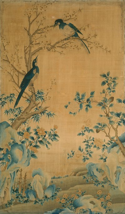 Panel de tela de mobiliario, China, dinastía Qing 1644-1911, 1750-1800 de Unbekannt
