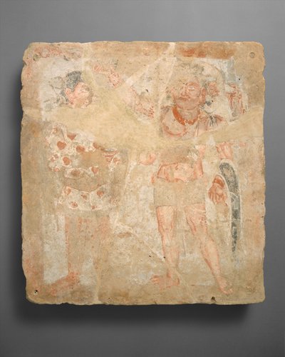 Panel con el dios ShivaOesho y adorador, ca. siglo III d.C. de Unbekannt
