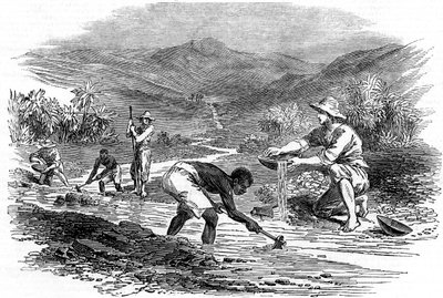 Búsqueda de oro durante la Fiebre del Oro de California de 1849 de Unbekannt