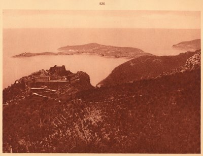 Panorama y Cap Ferrat visto desde la Grande Corniche, Eze, 1930 de Unbekannt