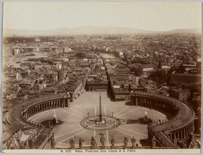Panorama desde la Cúpula de S. Pietro, Roma, c. 1860s de Unbekannt