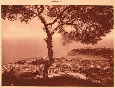 Panorama de Monte-Carlo tomado desde la carretera de Turbie, 1930 de Unbekannt