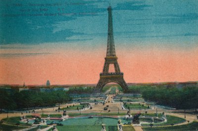 Panorama de los Jardines del Trocadero y la Torre Eiffel, París de Unbekannt