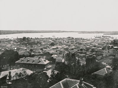 Vista panorámica desde las colinas, Auckland, Nueva Zelanda, 1895 de Unbekannt
