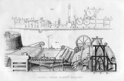 Máquina de hacer papel, 1866 de Unbekannt