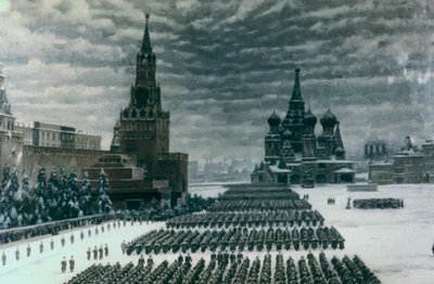 Desfile en la Plaza Roja, diciembre de 1947, Moscú, Rusia de Unbekannt