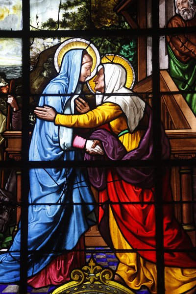 Vidriera de la iglesia de Saint Laurent: la Visitación, París, Francia de Unbekannt