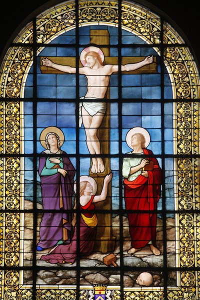 París, Francia Iglesia Saint Roch vidriera: Cristo en la cruz, París, Francia de Unbekannt