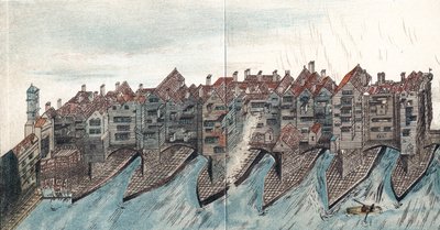 Parte del Puente de Londres Antiguo, c. 1600 de Unbekannt