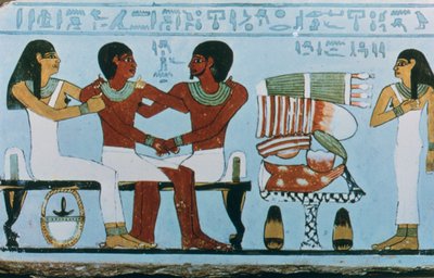 Parte de estela de piedra caliza pintada de Amenemhet, Abidos, Egipto, XI Dinastía de Unbekannt