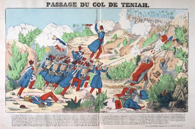 Paso del Col Teniah, conquista de Argelia, 12 de mayo de 1840, Francia siglo XIX de Unbekannt