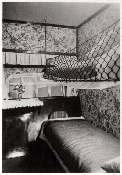 Cabina de pasajeros por la noche, LZ 127 Graf Zeppelin, 1933 de Unbekannt