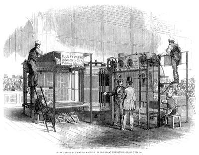 Máquina de impresión vertical patentada, Gran Exposición, Londres, 1851 de Unbekannt