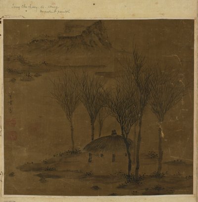 Pabellón en un bosque junto al agua, dinastía Ming, siglo XVII de Unbekannt