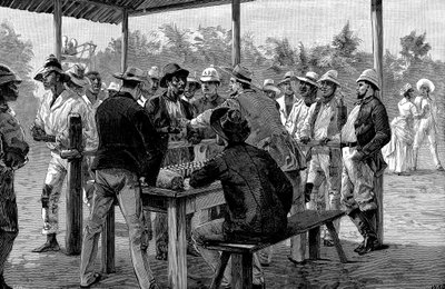 Pagando a los trabajadores de las Indias Occidentales, 1888 de Unbekannt