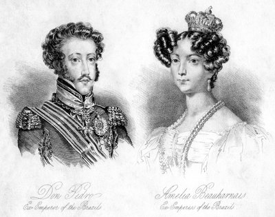 Pedro I, Emperador de Brasil y Princesa Amelie de Leuchtenberg de Unbekannt