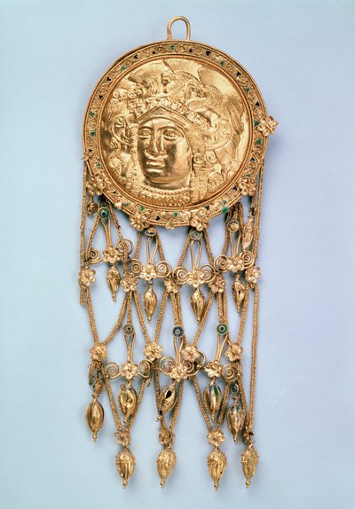 Colgante con cabeza de Atenea Partenos, principios del siglo IV a.C. de Unbekannt