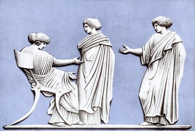 Penélope y doncellas, placa de Wedgwood, siglo XVIII, c1920 de Unbekannt