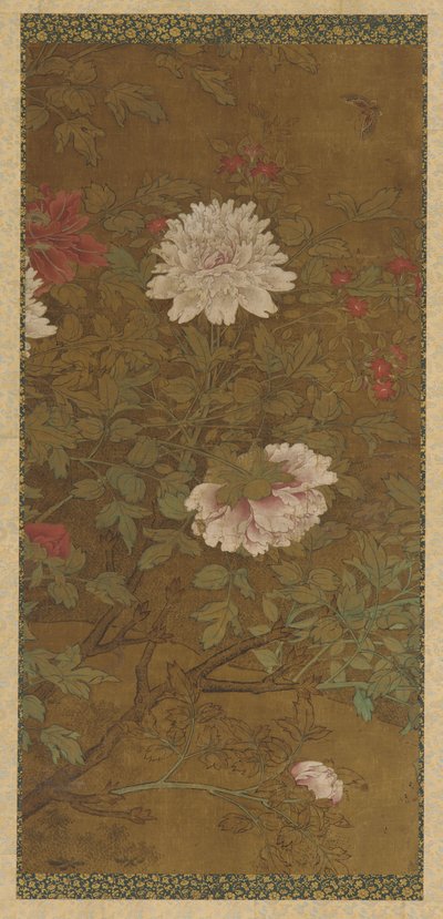 Peonías y mariposa, dinastía Ming, 1368-1644 de Unbekannt