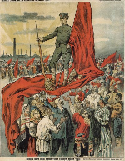 Gente del mundo da la bienvenida al Ejército Rojo de trabajadores, 1919 de Unbekannt