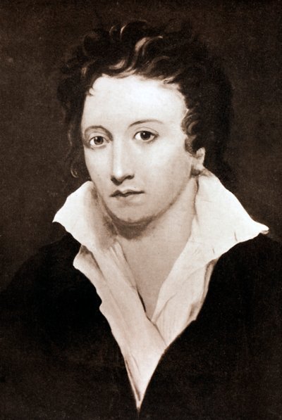 Percy Bysshe Shelley, poeta romántico inglés, siglo XIX de Unbekannt