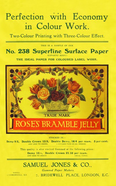 Perfección con economía en el trabajo en color - Anuncio de Samuel Jones & Co., Ltd, 1909 de Unbekannt