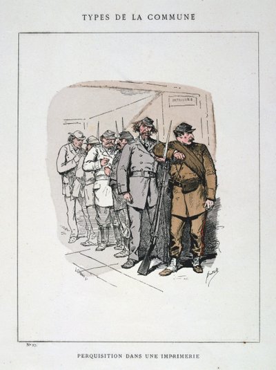Perquisición en una imprenta, Comuna de París, 1871 de Unbekannt