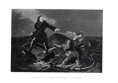 Pedro el Grande cruzando el Neva, 1882 de Unbekannt