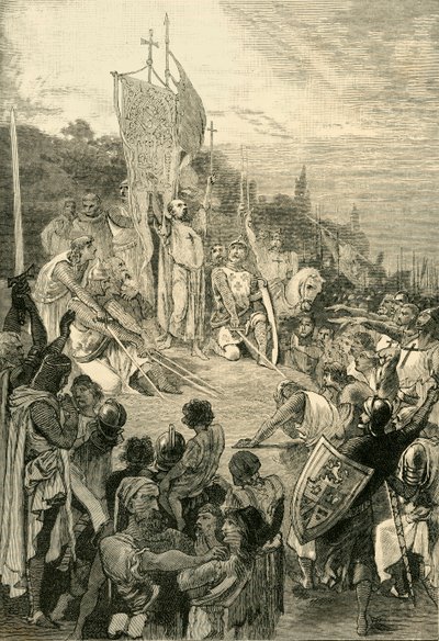 Pedro el Ermitaño predicando la Primera Cruzada, 1095-1099, 1890 de Unbekannt
