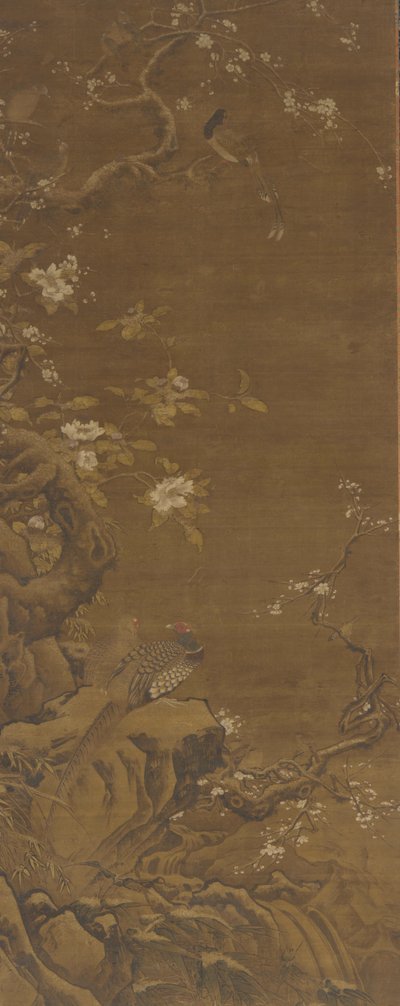 Faisanes y flores de ciruelo cubiertas de nieve, dinastía Ming o Qing, siglos XV-XVIII de Unbekannt