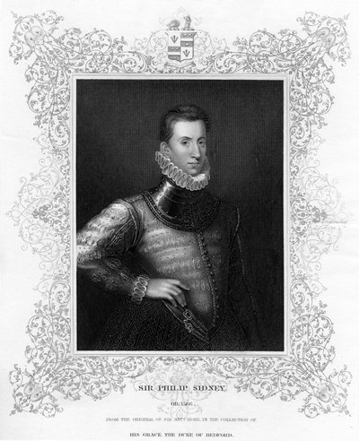 Philip Sidney, soldado, estadista, poeta y mecenas de poetas inglés del siglo XVI, c1840 de Unbekannt