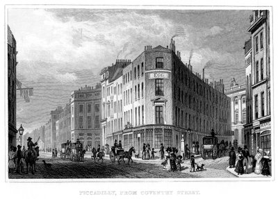 Piccadilly, desde Coventry Street, Westminster, Londres, siglo XIX de Unbekannt