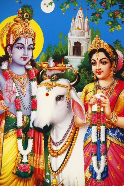 Imagen de los dioses hindúes Rada y Krishna de Unbekannt
