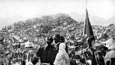 Peregrinos realizando el Wukuf, Monte Arafat, Arabia Saudita, 1922 de Unbekannt