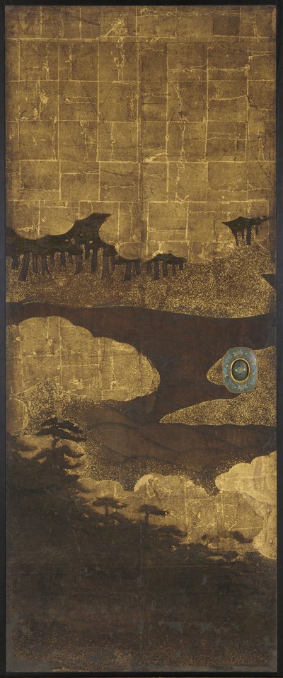 Pinos, agua y nubes, período Edo, siglo XVII de Unbekannt