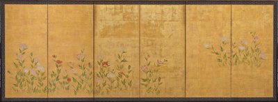 Amapolas rosas y rojas, período Edo, 1615-1868 de Unbekannt