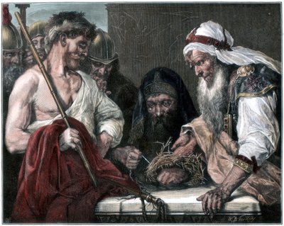 Tejiendo la Corona de Espinas, 1875 de Unbekannt