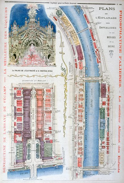 Plan para la Esplanade des Invalides, Exposición Universal de 1900, París de Unbekannt