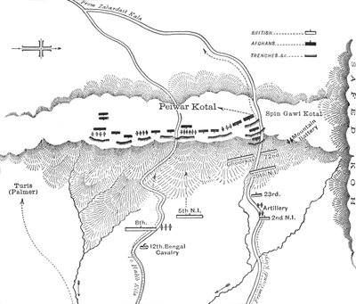 Plan de Ataque en Peiwar Kotal 2 de diciembre de 1878, c1880 de Unbekannt