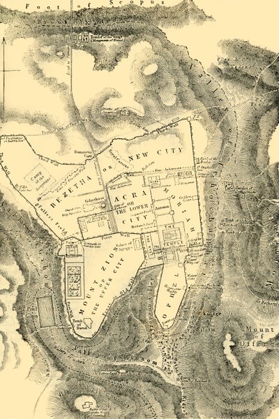 Plano de Jerusalén en el Primer Siglo Cristiano, 1890 de Unbekannt