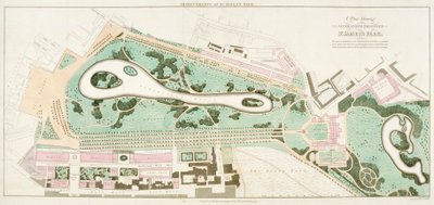 Plano del Parque de St James, Westminster, Londres, 1710 de Unbekannt