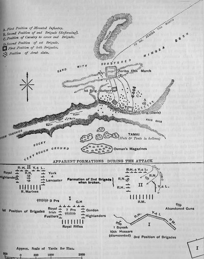 Plano de la Batalla de Tamai, 13 de marzo de 1884, c1881-85 de Unbekannt