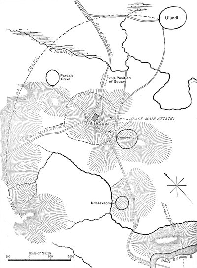 Plano de la batalla de Ulundi, 4 de julio de 1879 de Unbekannt