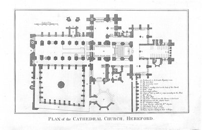 Plano de la Catedral de Hereford, finales del siglo XVIII de Unbekannt